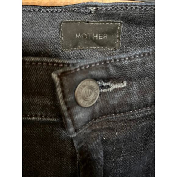MOTHER The Stunner Zip Two Step Fray Women's Black Denim Jeans Sz 27 - Picture 2 of 11